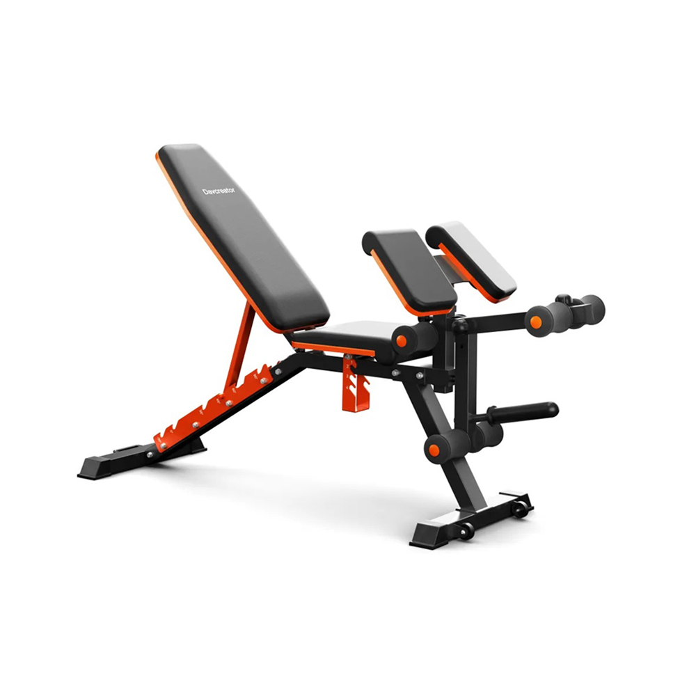 DAV Adjustable Preacher Curl Weight Bench With Leg Extension