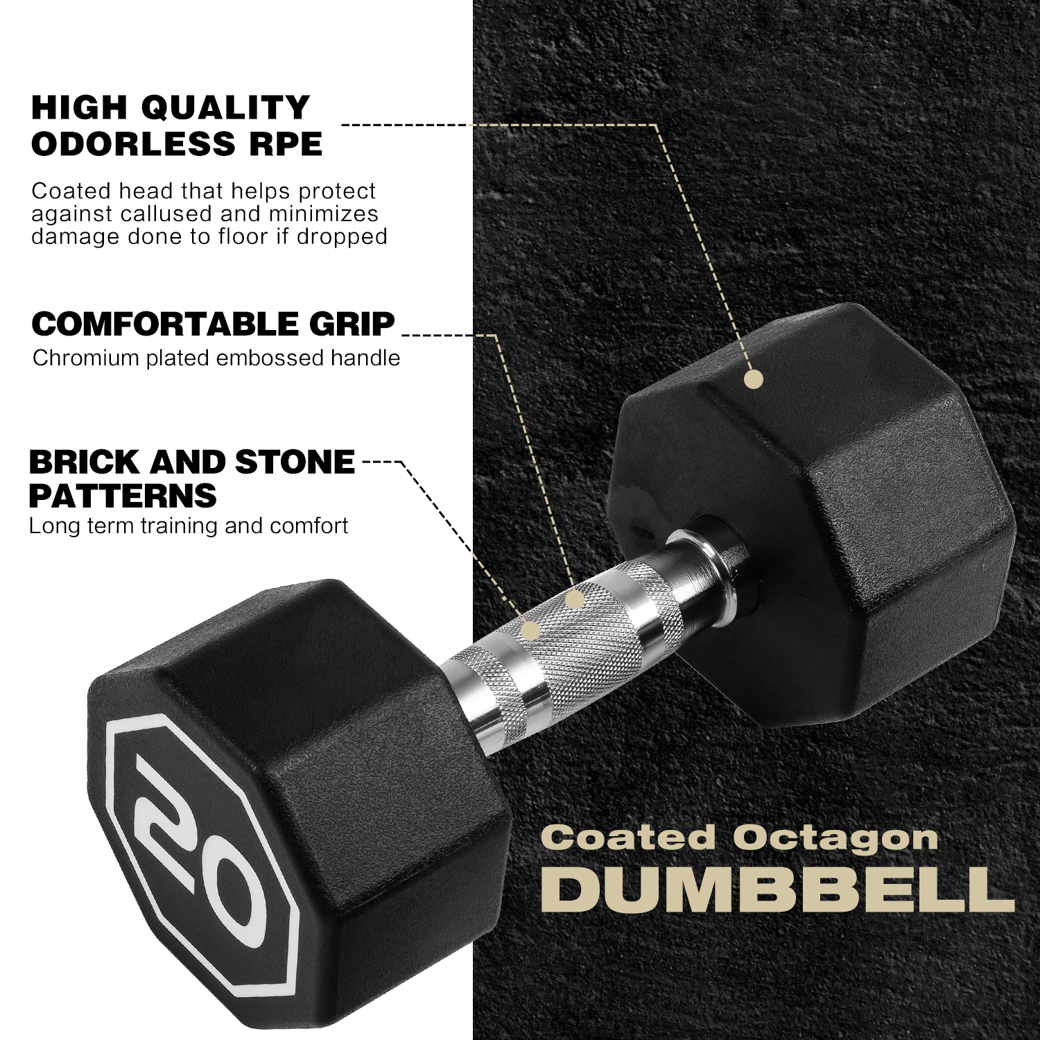 Coated Octagonal Dumbbells - Image 4